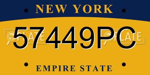 57449PC New York License Plate