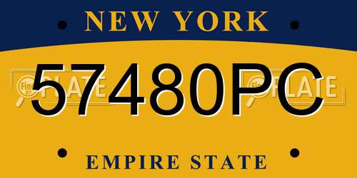 57480PC New York License Plate