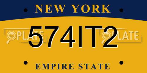 574IT2 New York License Plate