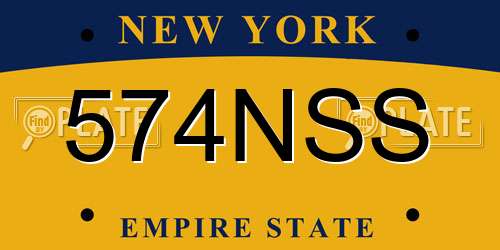 574NSS New York License Plate
