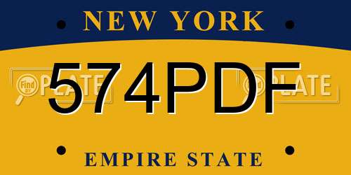 574PDF New York License Plate