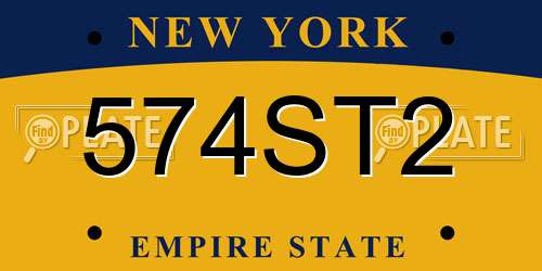 574ST2 New York License Plate