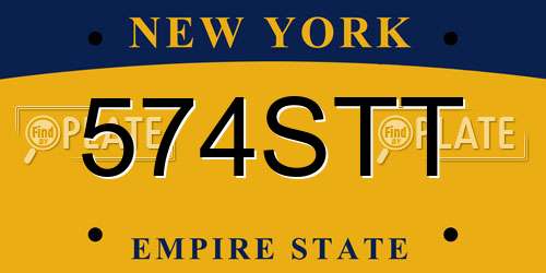 574STT New York License Plate