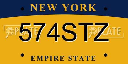 574STZ New York License Plate