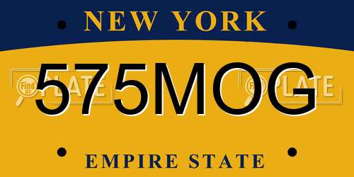 575MOG New York License Plate