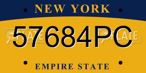 57684PC New York License Plate