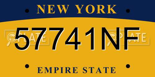 57741NF New York License Plate