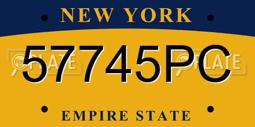 57745PC New York License Plate