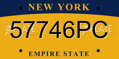 57746PC New York License Plate