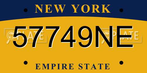 57749NE New York License Plate