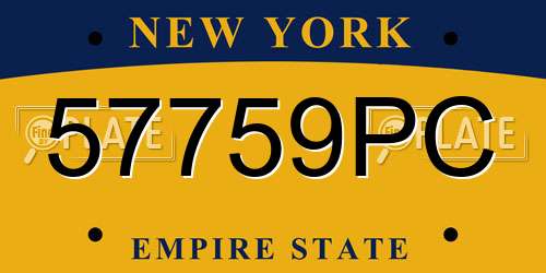 57759PC New York License Plate