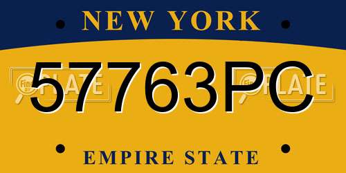 57763PC New York License Plate