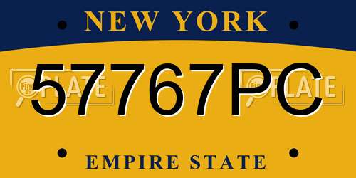 57767PC New York License Plate