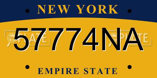 57774NA New York License Plate