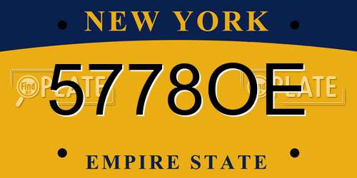 5778OE New York License Plate