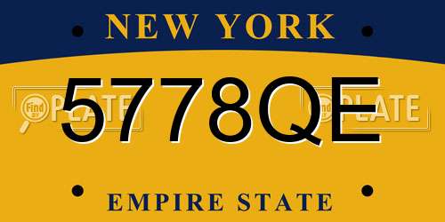 5778QE New York License Plate