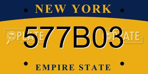 577B03 New York License Plate