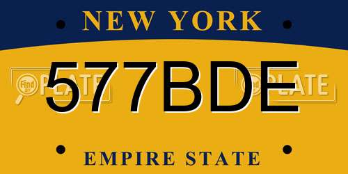 577BDE New York License Plate