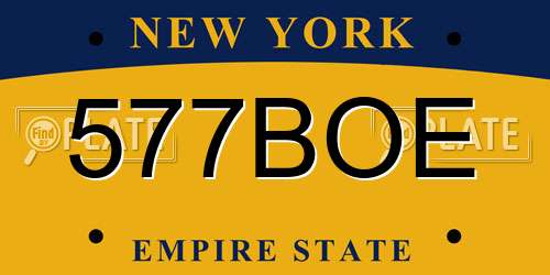 577BOE New York License Plate