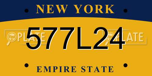 577L24 New York License Plate