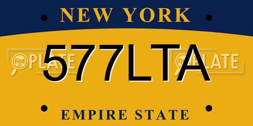 577LTA New York License Plate
