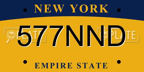 577NND New York License Plate