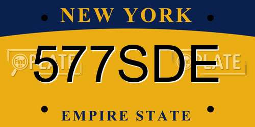 577SDE New York License Plate