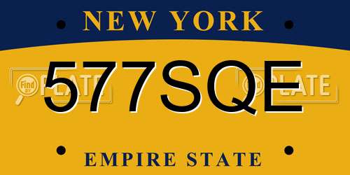 577SQE New York License Plate