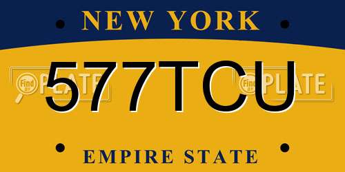 577TCU New York License Plate