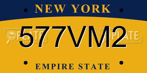 577VM2 New York License Plate