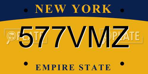 577VMZ New York License Plate