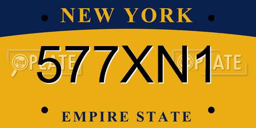577XN1 New York License Plate
