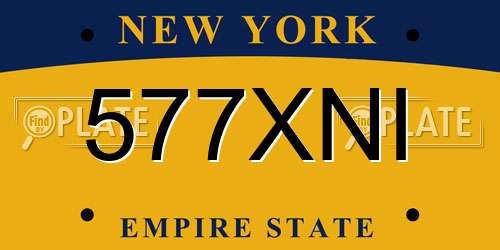 577XNI New York License Plate