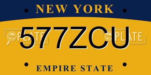 577ZCU New York License Plate