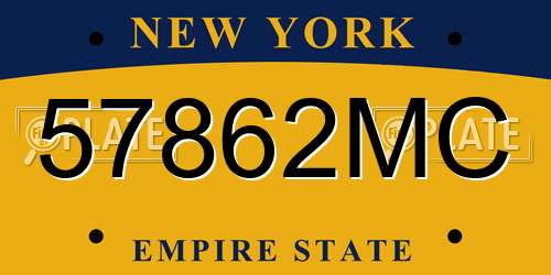 57862MC New York License Plate