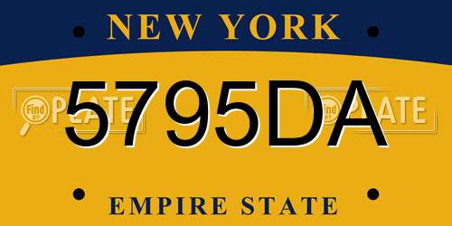 5795DA New York License Plate