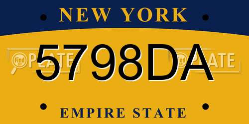 5798DA New York License Plate