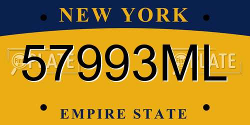 57993ML New York License Plate
