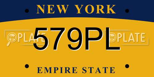579PL New York License Plate