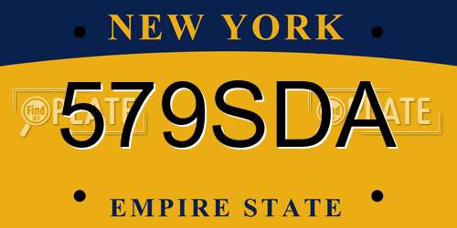 579SDA New York License Plate