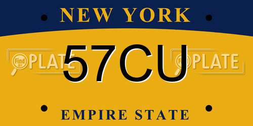 57CU New York License Plate