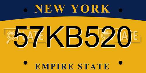 57KB520 New York License Plate