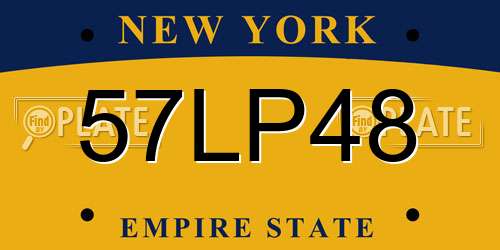 57LP48 New York License Plate