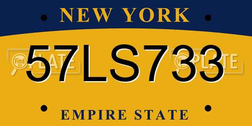57LS733 New York License Plate