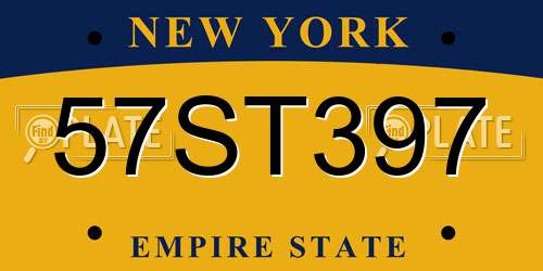 57ST397 New York License Plate