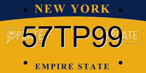 57TP99 New York License Plate