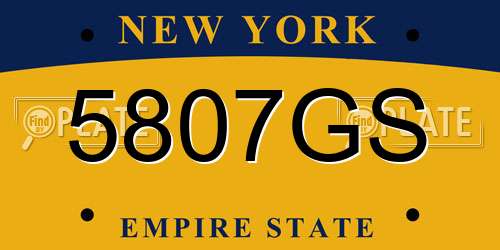 5807GS New York License Plate