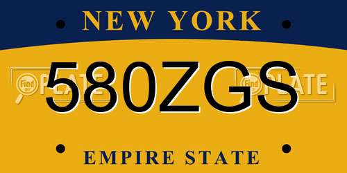 580ZGS New York License Plate