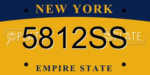 5812SS New York License Plate
