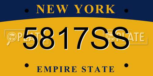 5817SS New York License Plate